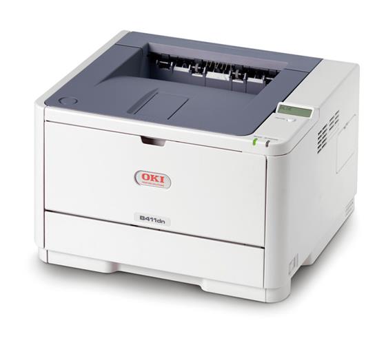 OKIpage B411dn, čb LED A4, 2400x600dpi, 33str./min, USB, PCL, duplex, LAN