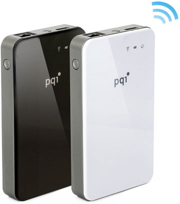 PQI AirBank 500GB Black (přenosný disk a WiFi AP)