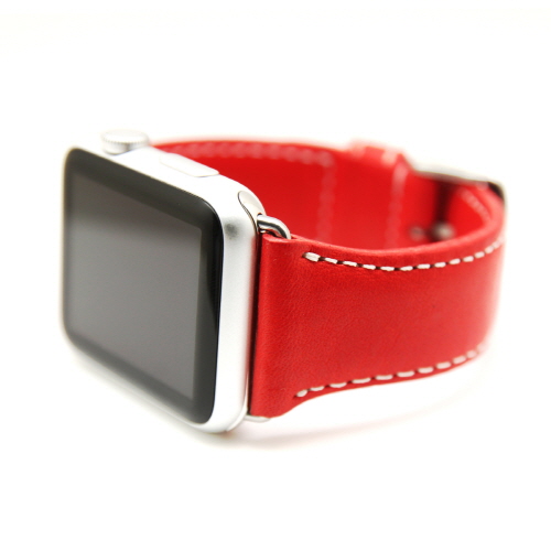 SLG D6, řemínek pro Apple Watch 38mm, červená kůže
