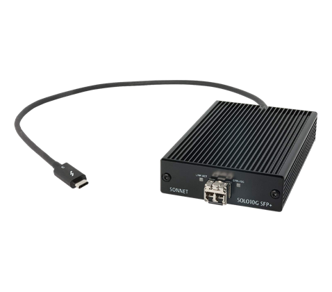 Sonnet Solo10G Thunderbolt 3 na 10 Gigabit Ethernet s SFP+ Short-Range Transceiver
