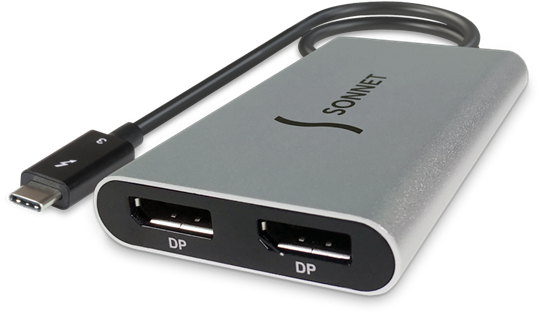 Sonnet Thunderbolt 3 na Dual DisplayPort 4K adaptér