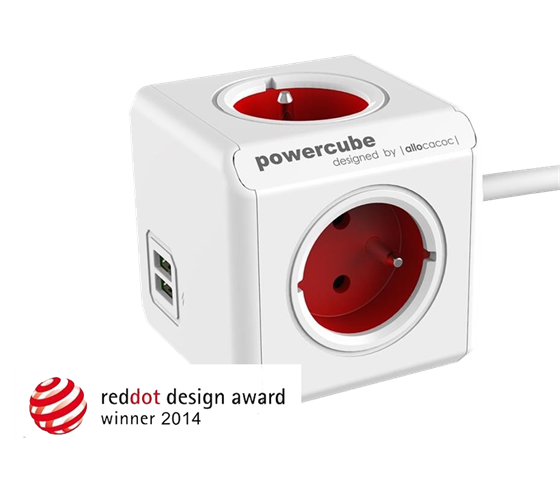 Zásuvka prodlužovací PowerCube EXTENDED USB, Red